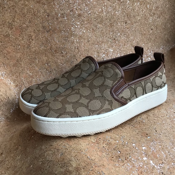 Coach Sig. Platform Lugged Khaki Sneaker Slip C115 - Picture 7 of 8